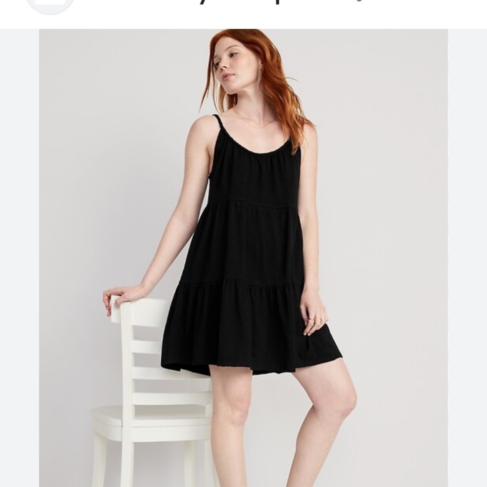 Old Navy Summer Tiered Swing Black Dress Small